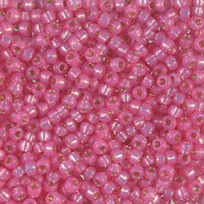 Miyuki seed beads 8/0 - Silverlined alabaster dyed rose 8-556